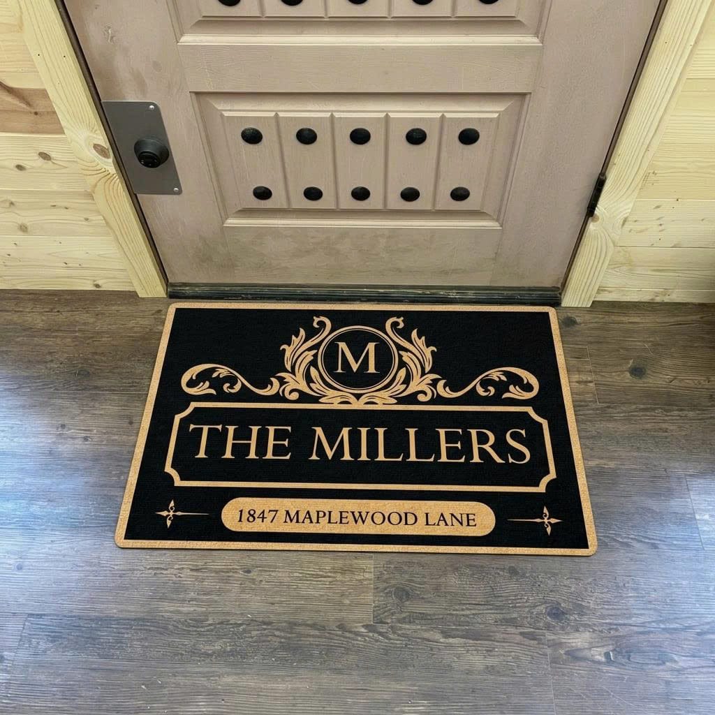 Customer photo review of Family With Address - Personalized Doormat