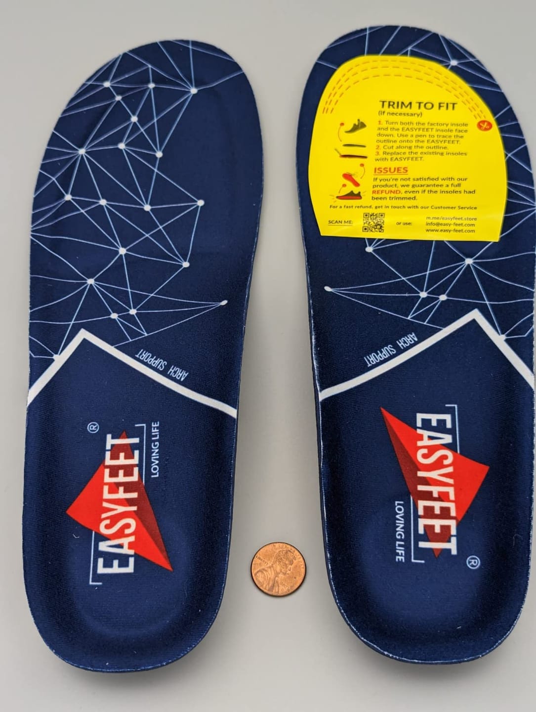 Customer photo review of EASYFEET Blue Model - Narrow Orthotic Insoles for All-Day Comfort (Medium Arch)