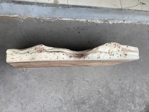 Customer photo review of Sculptural Solid Wood Console — Modern Art Entry Table