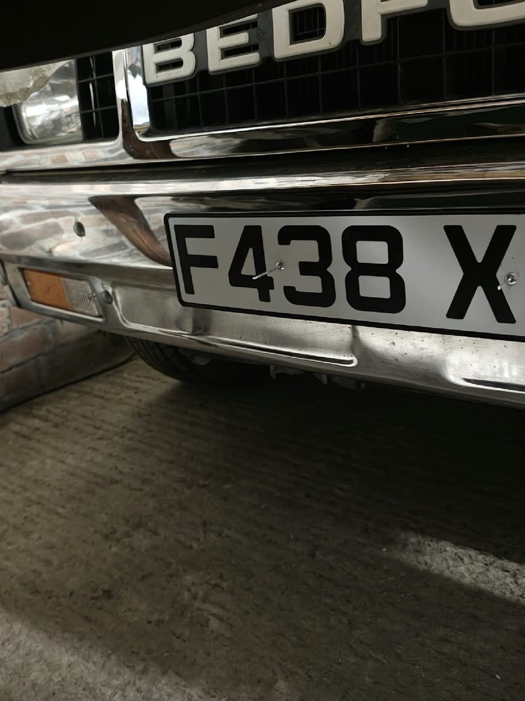 Customer photo review of Metal Pressed Number Plate, pre 2001 font - 520mm x 111mm