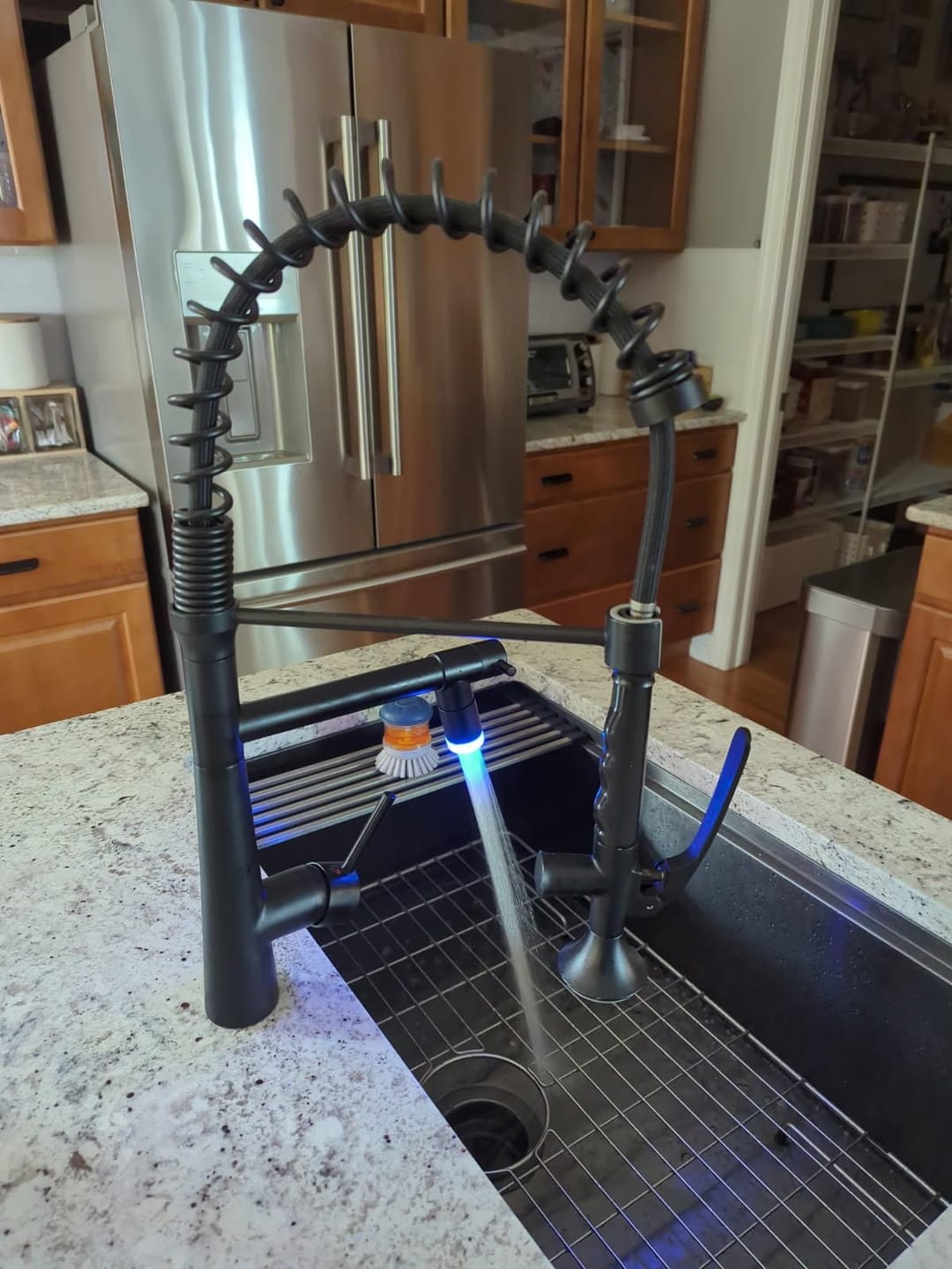 Customer photo review of Skagerrak - Commercial-Style Pull-Down Kitchen Sink Faucet with LED Cone-Shaped Sprayer