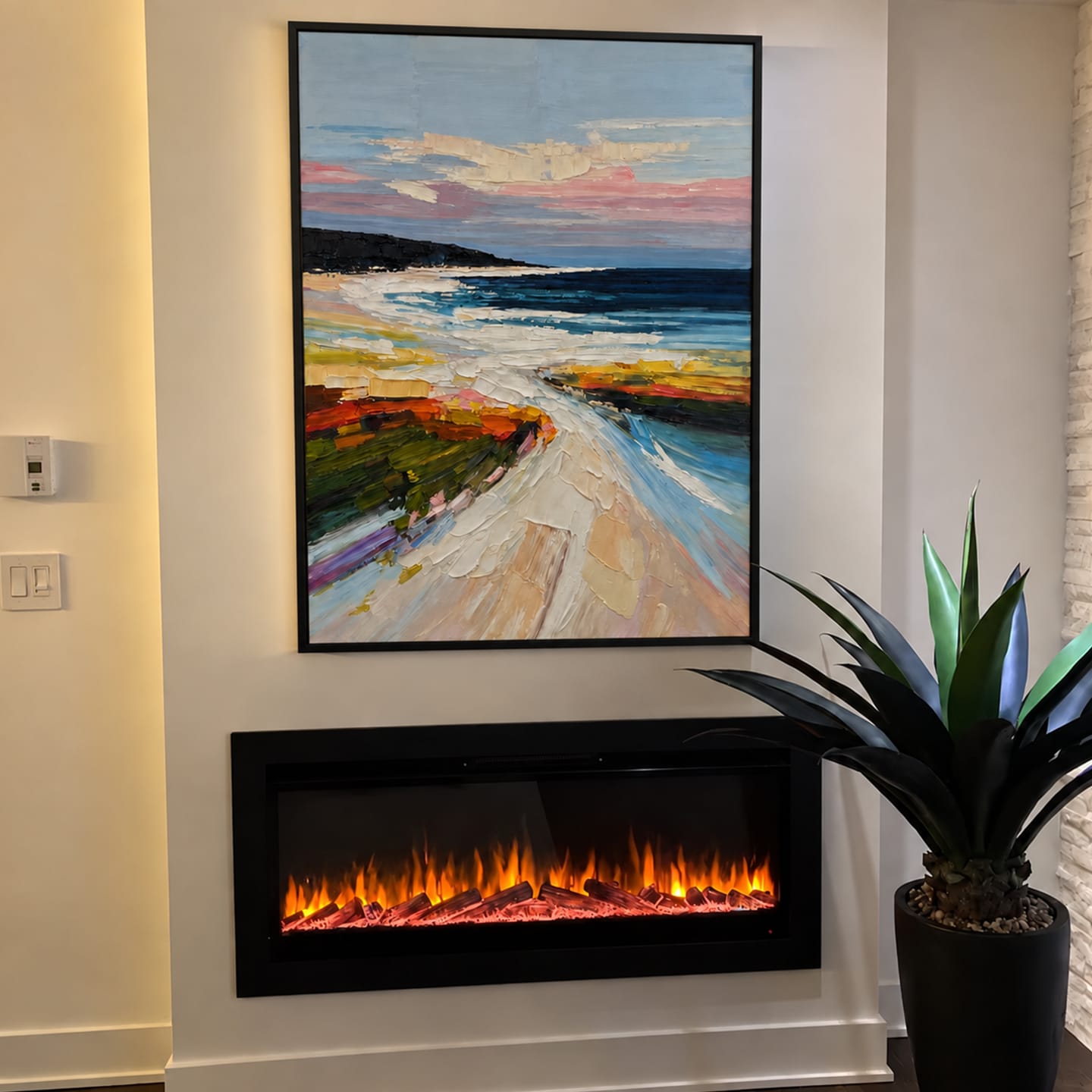 Customer photo review of Colorful Ocean And Sky Abstract Textured Wall Art #OS150