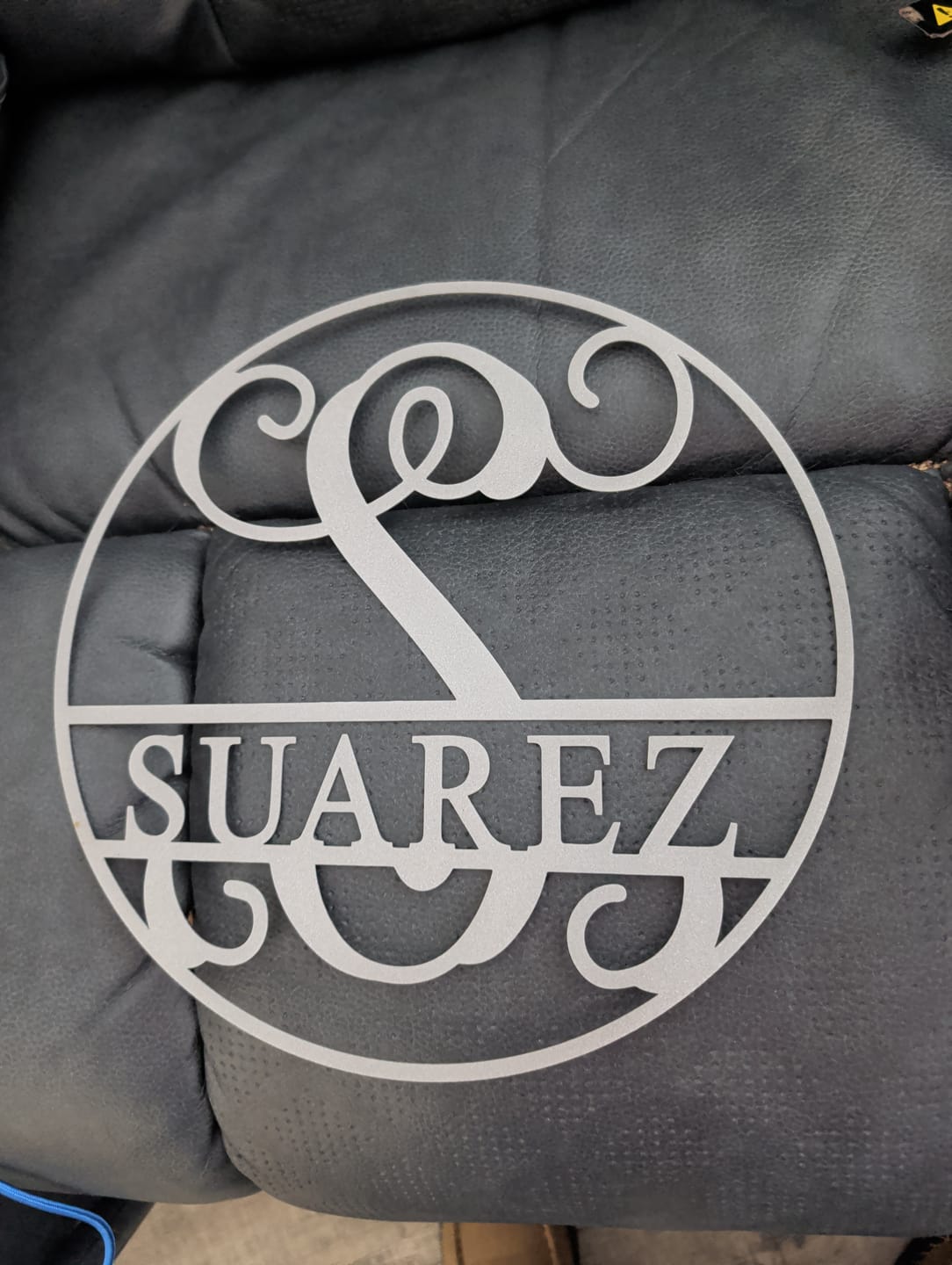 Customer photo review of Circle Monogram With Name -  Monogram Last Name Signs for Home
