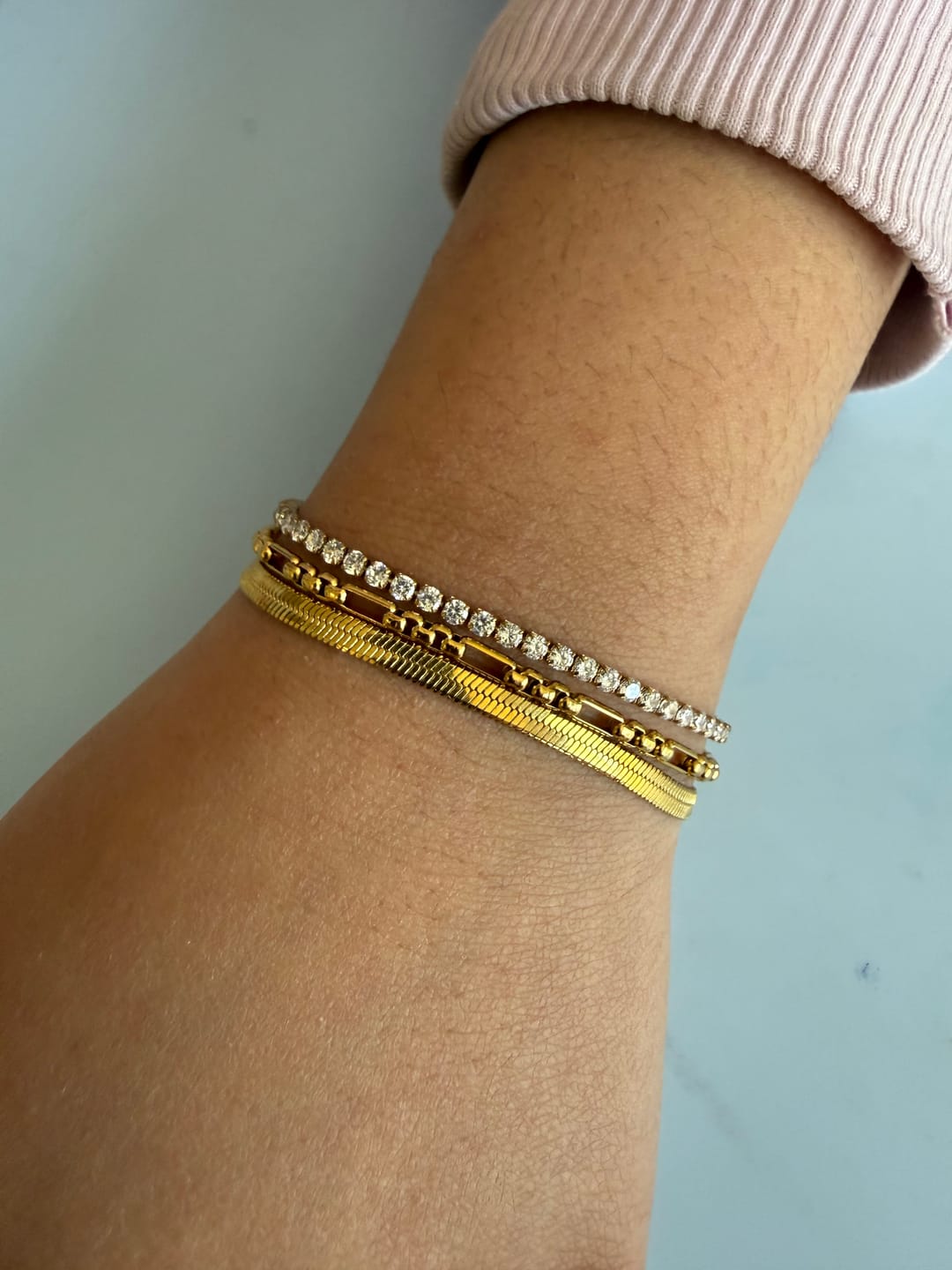 Customer photo review of Gold Clover Bangle