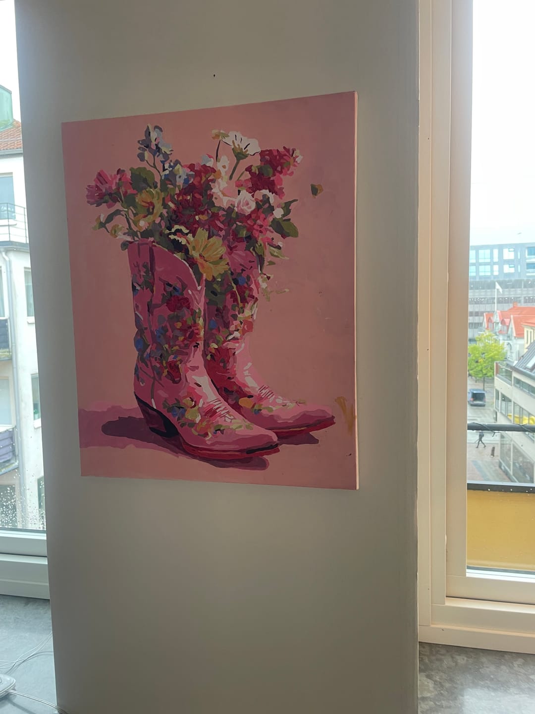 Customer photo review of Cowboy Floral boots | Paint by Number