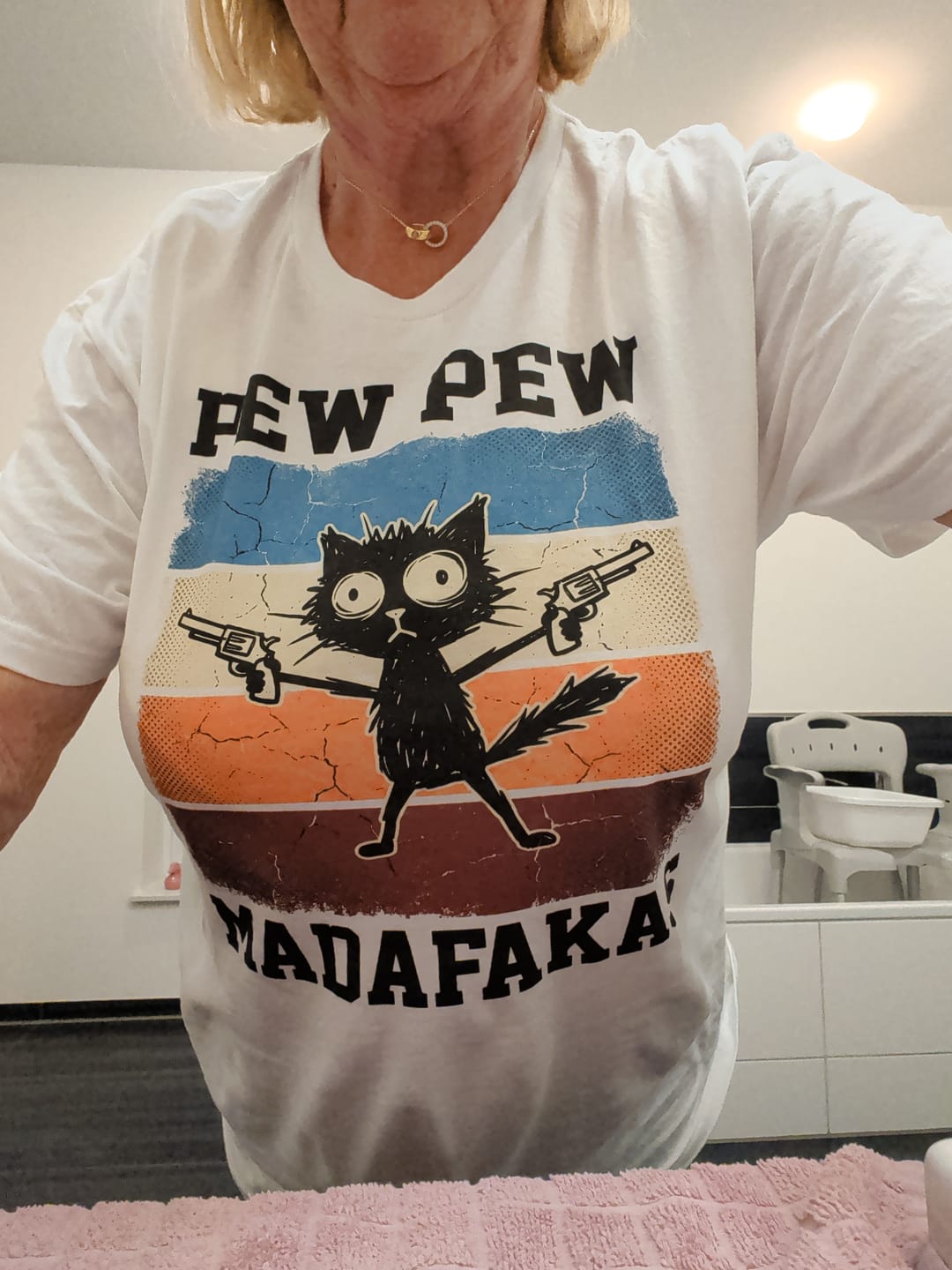 Customer photo review of Pew Pew Madafakas - T-Shirt