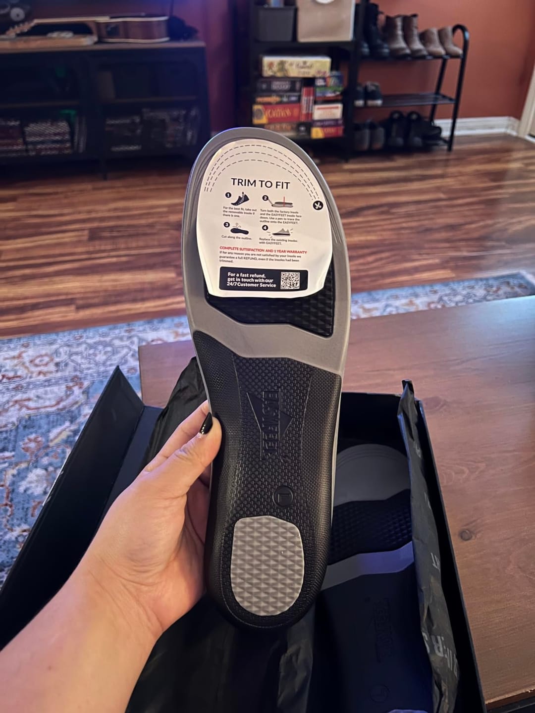 Customer photo review of EASYFEET Black Onyx - Premium Firm Arch Support Insoles for Daily Wear (High Arch)
