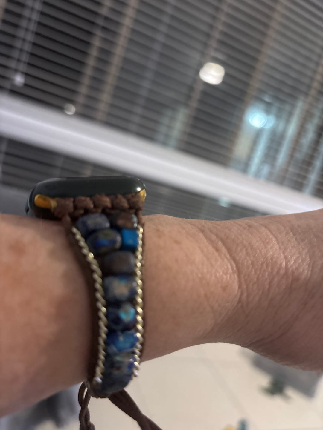 Customer photo review of Olivenorma Blue Emperor Stone Apple Watch Strap Wrap Bracelet