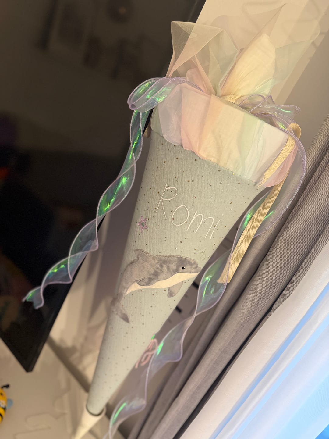 Customer photo review of Schultüte Musselin Delfin Unterwasserwelt | freie Farbwahl