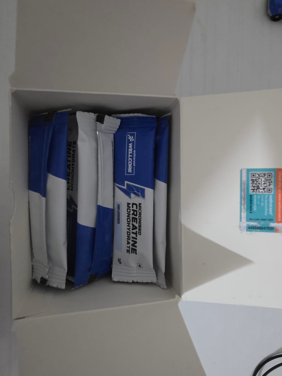 Customer photo review of Wellcore - Pure Micronised Creatine Monohydrate | Unflavoured (30 Sachets)