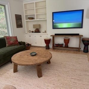 Customer photo review of Sculptural Solid Wood Console — Modern Art Entry Table