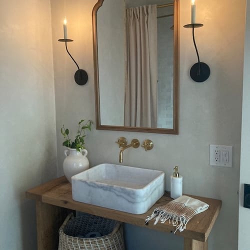 Customer photo review of Sculptural Solid Wood Console — Modern Art Entry Table