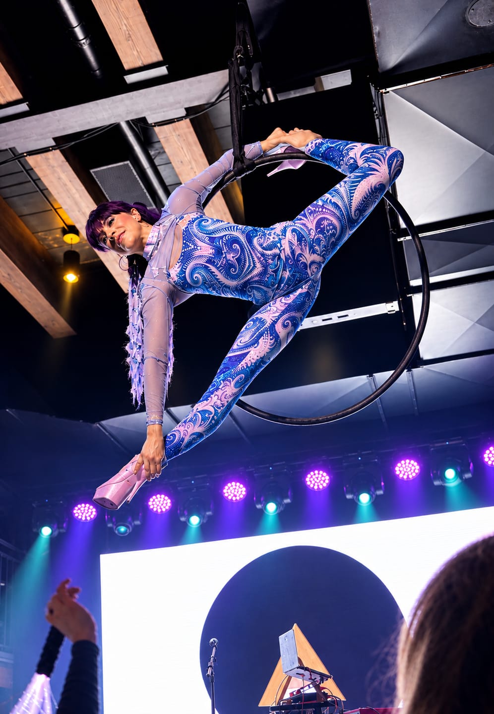 Customer photo review of Purple Acid Cut Out Catsuit