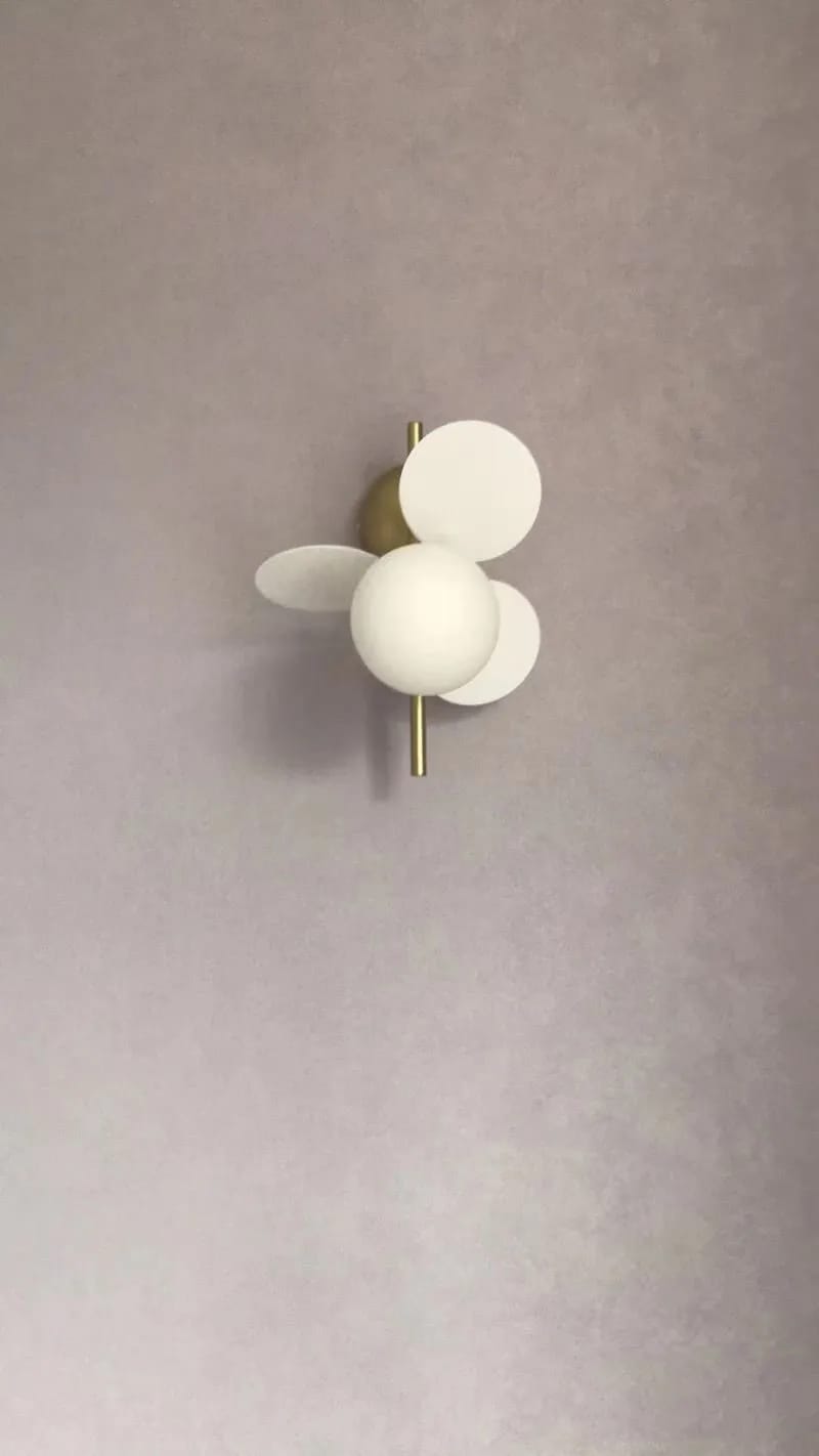 Customer photo review of Brass Chandelier with Glass Shades, Acrylic Discs, Iron Frame