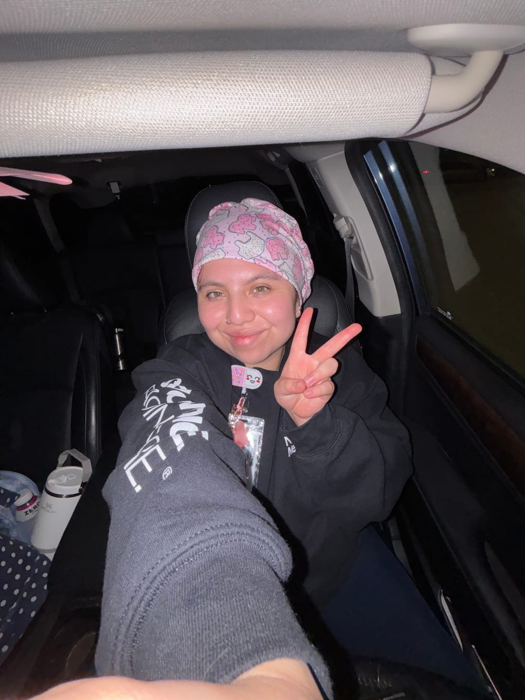 Customer photo review of CloudCaps Scrub Cap | Animal Cookies