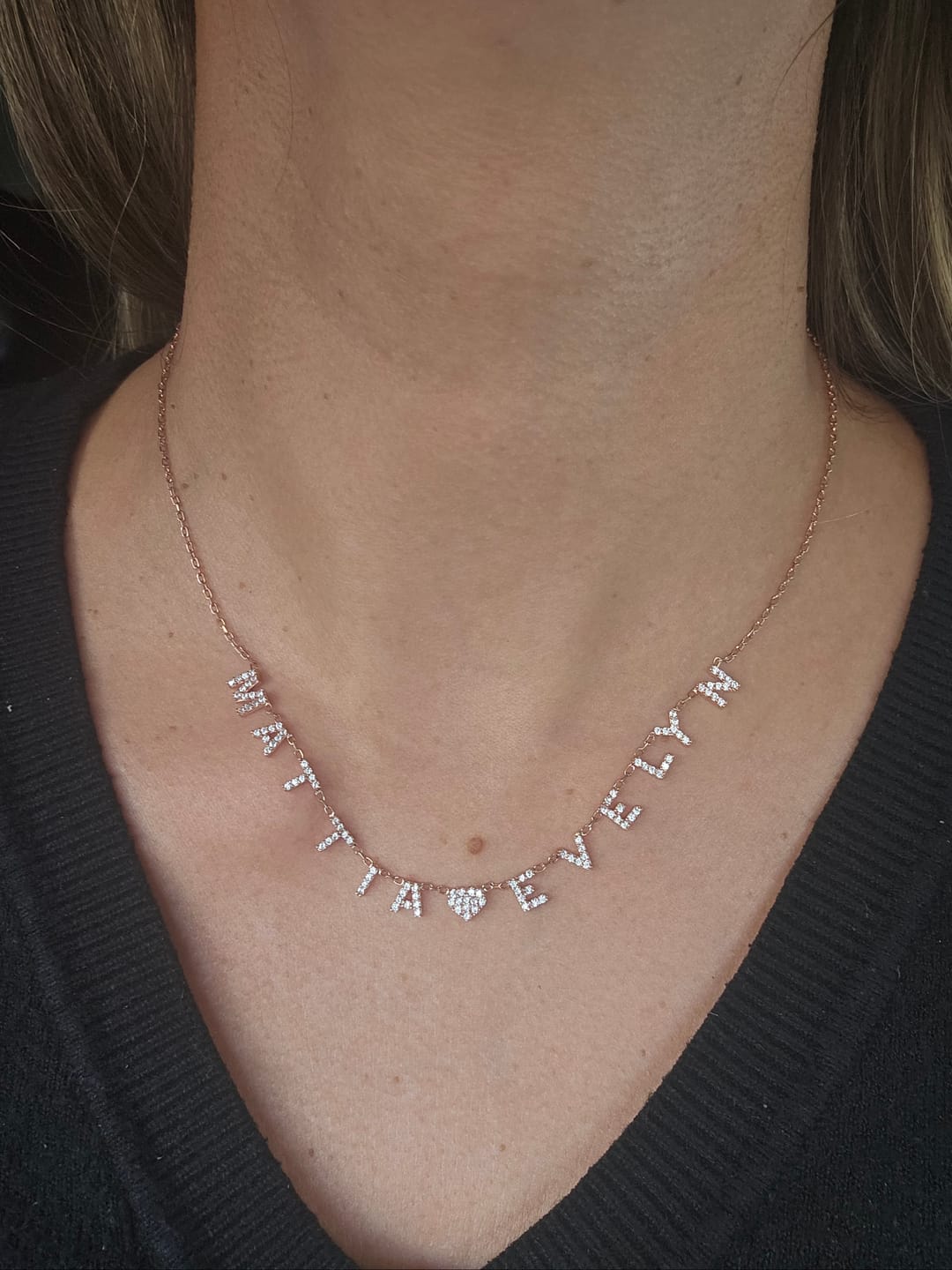 Customer photo review of Collana MINI LETTERS BRIGHT