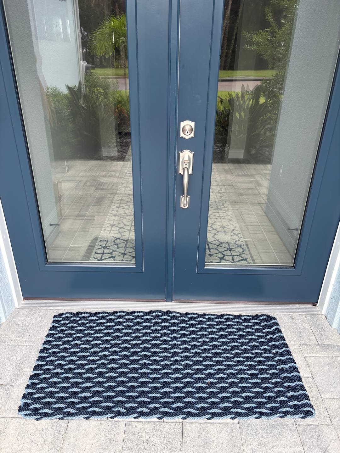 Customer photo review of Navy + Navy + Glacier Bay Doormat