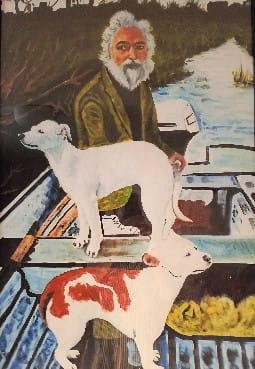 Customer photo review of Goodfellas Old Man In Boat With Dogs Painting