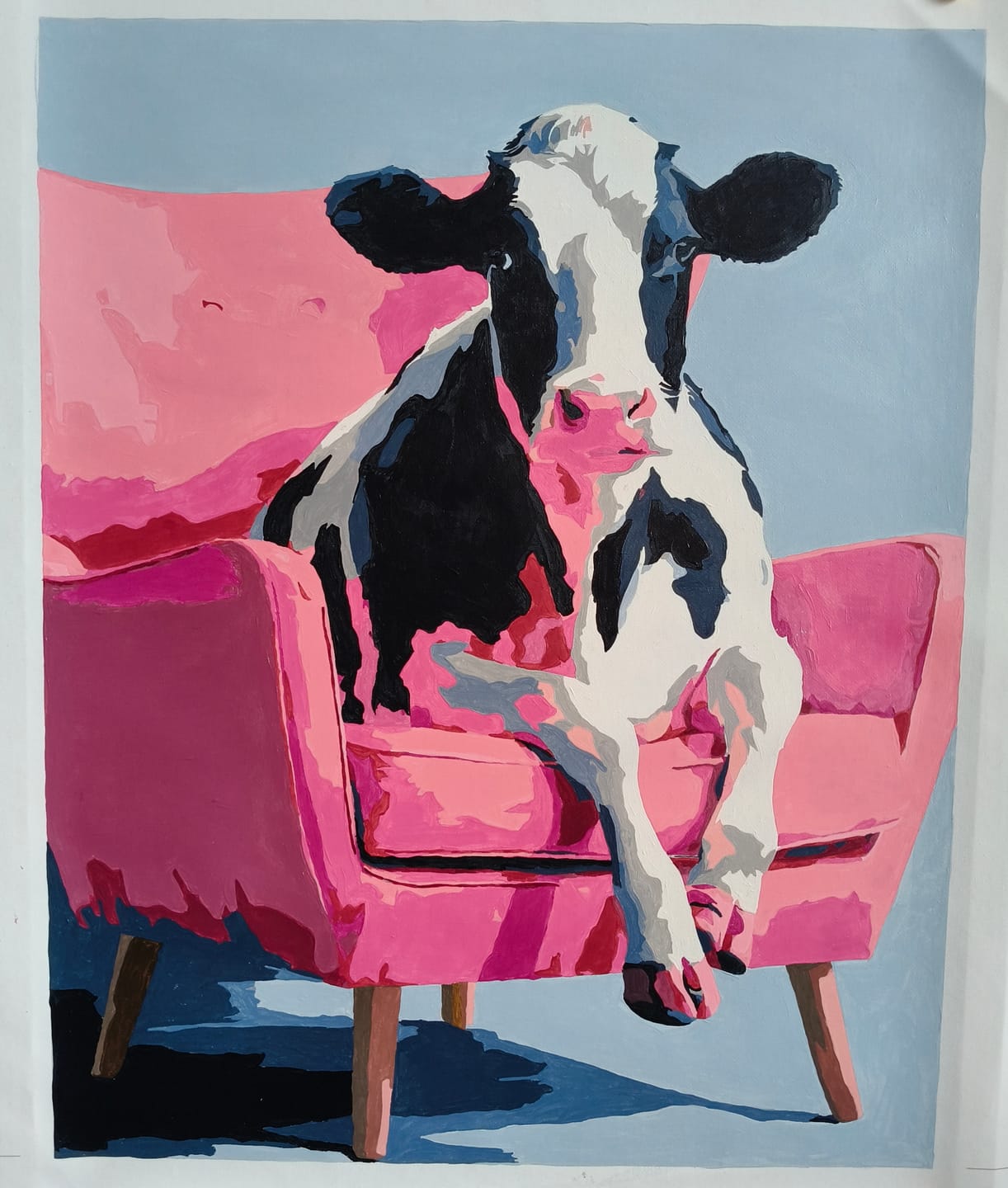 Customer photo review of Cow on Couch | Paint by Number