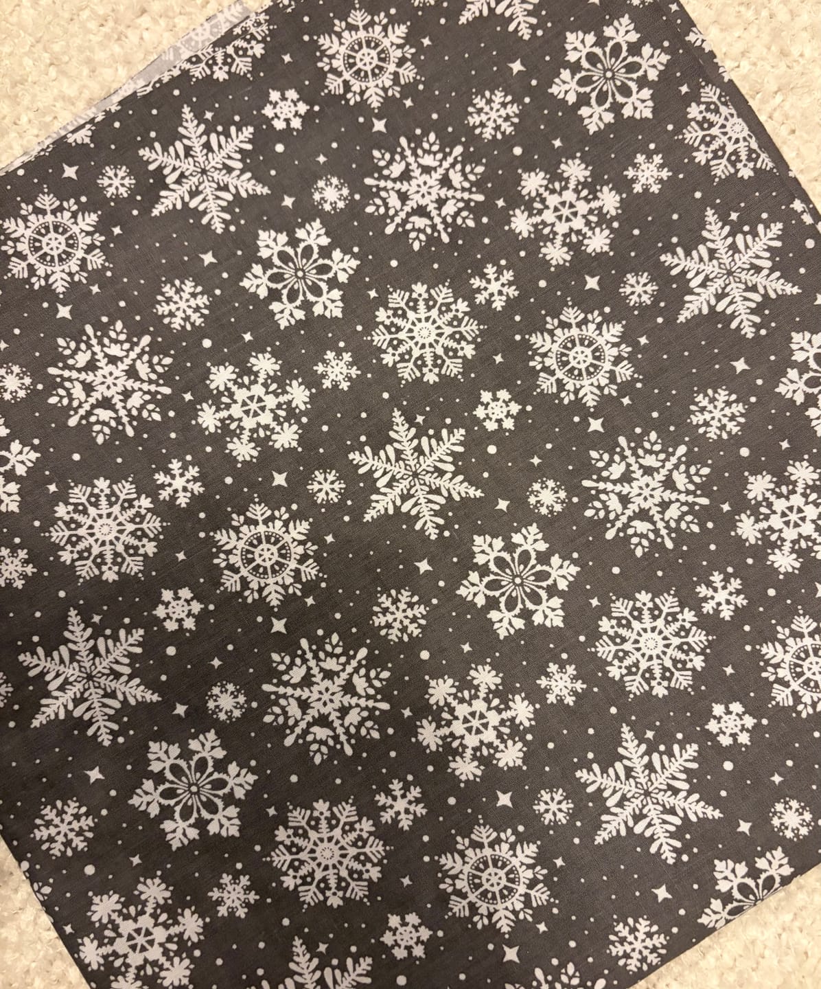 Customer photo review of All Over Snowflakes Polycotton Fabric