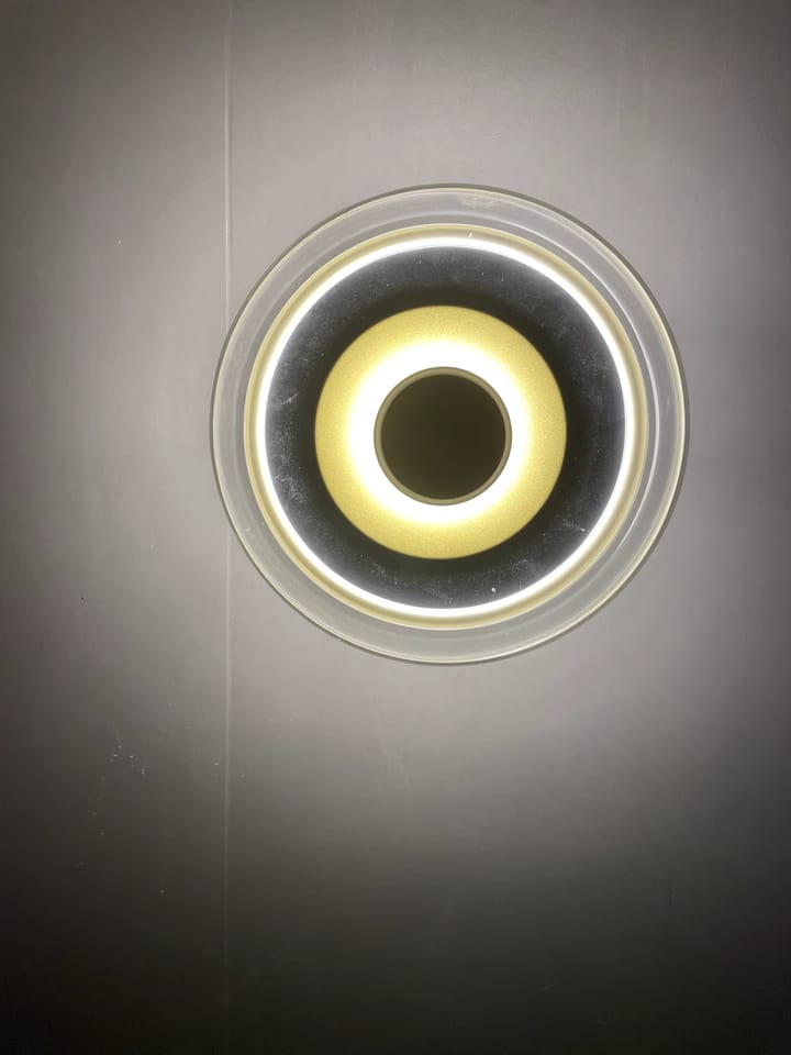 Customer photo review of Hand-Blown Glass Dome Wall Light, Wall Sconce, Brass or Black