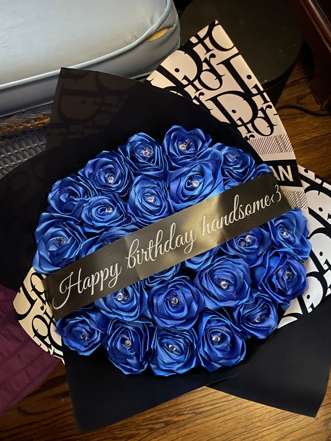 Customer photo review of Eternal Rose Bouquet - HandMade From Satin Ribbon | Valentines Couples Gift 1st Anniversary gift(Never Wither)