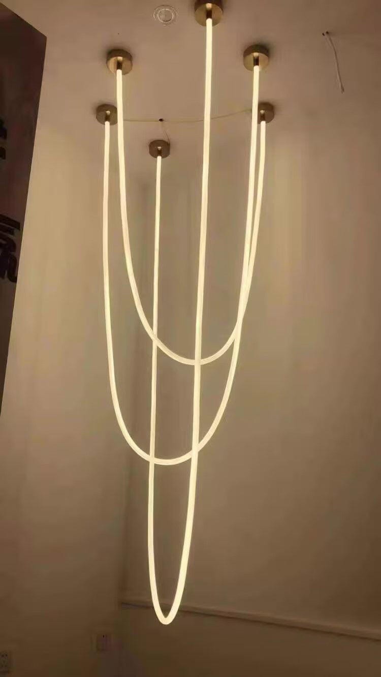 Customer photo review of Bendable Silicone Pendant Light, Gold LED Rope Pendant Lamp