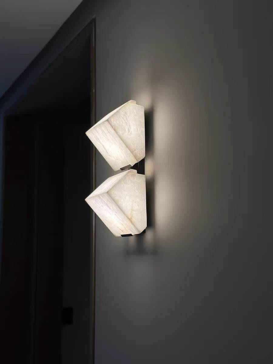 Customer photo review of Stepped White Alabaster Wall Light, Wall Sconce, LED