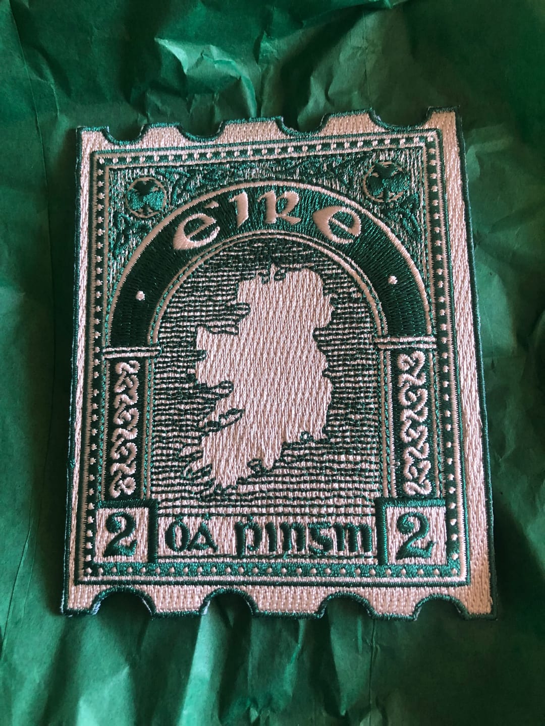 Customer photo review of Eire Stamp Patch | Sasha Ferg Art