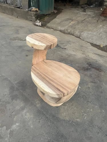 Customer photo review of Sculptural Solid Wood Console — Modern Art Entry Table