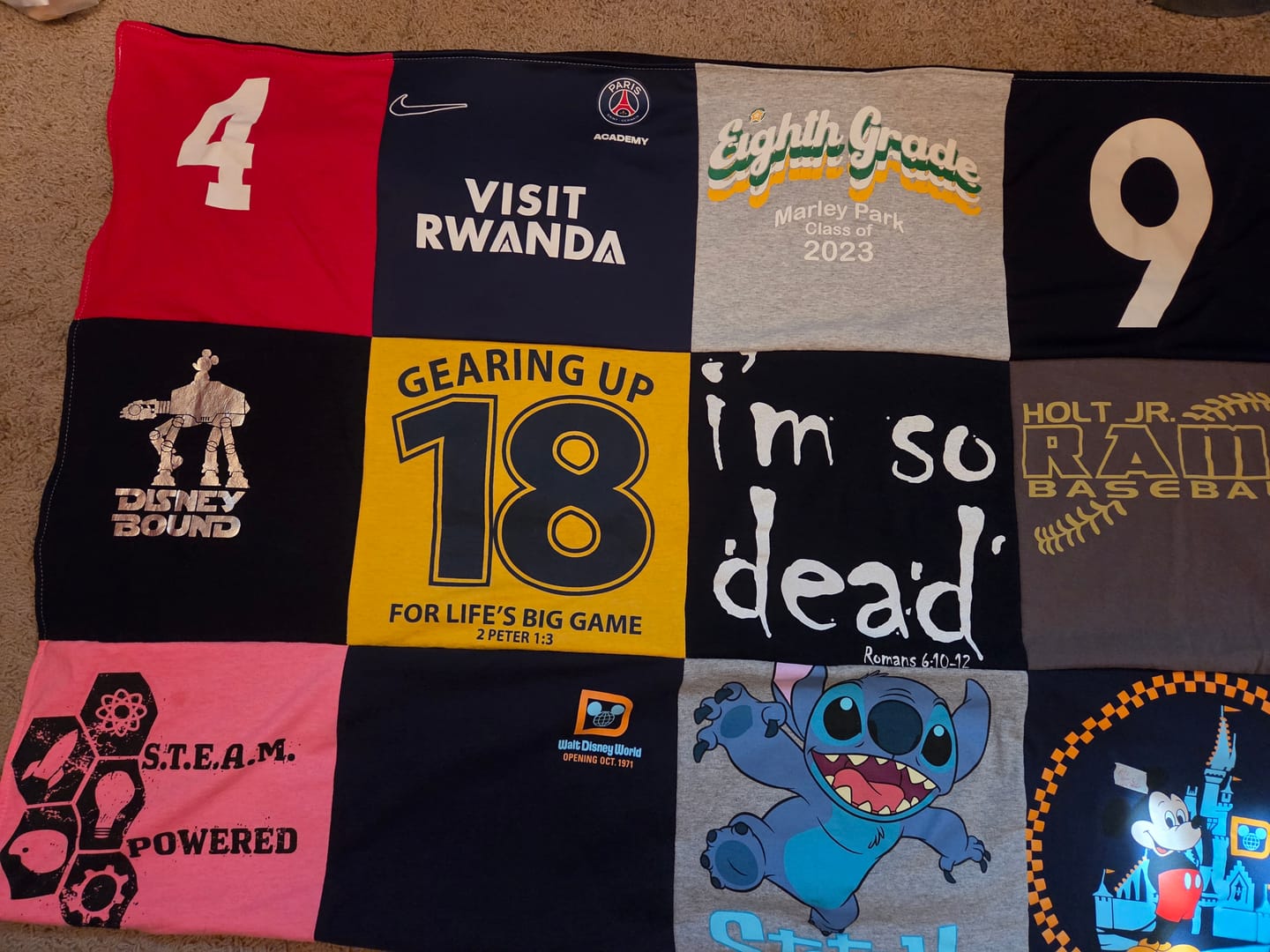 Customer photo review of Project Repat T-Shirt Quilt