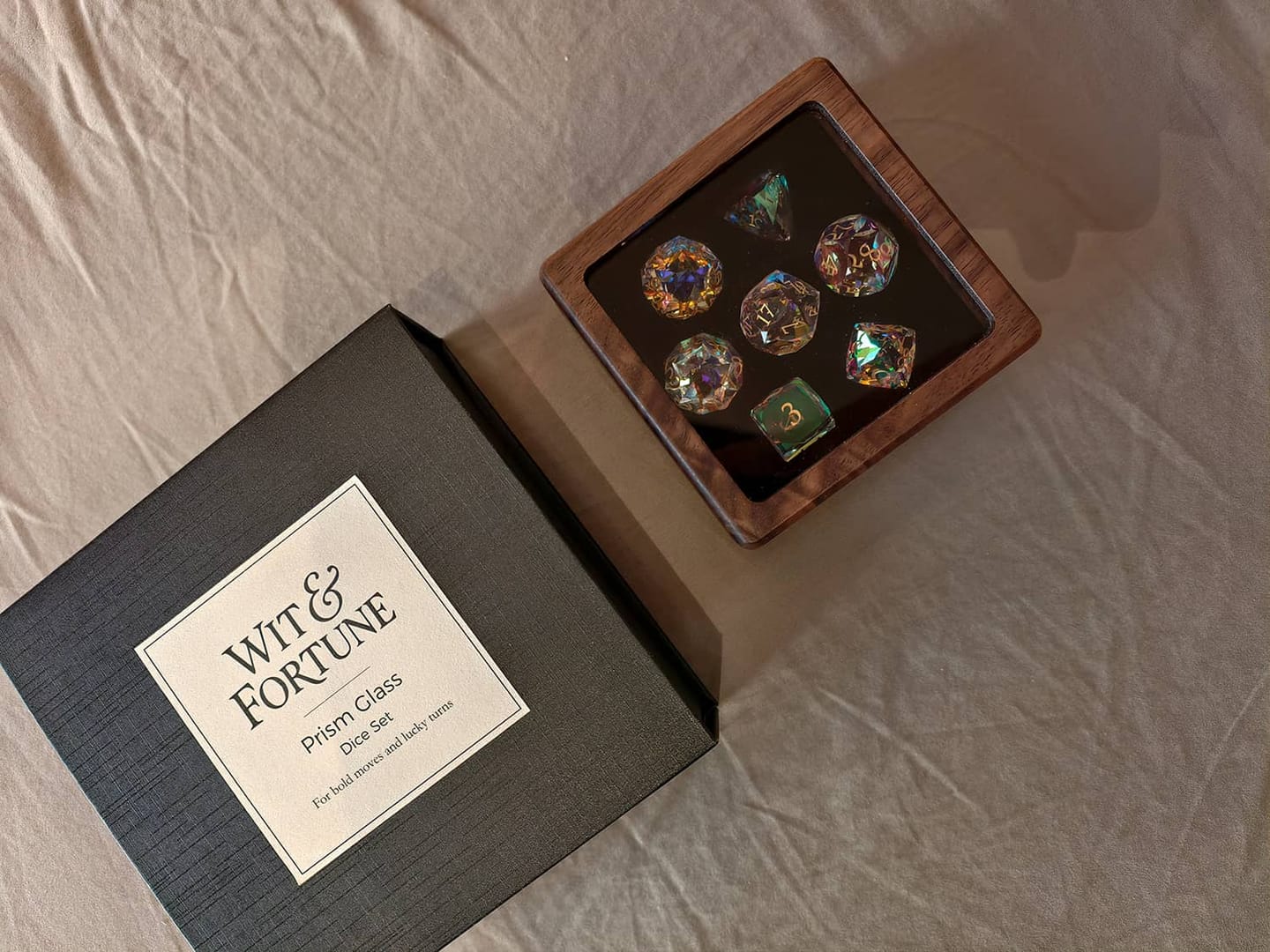 Customer photo review of Diamond-Like Glass Dice Set