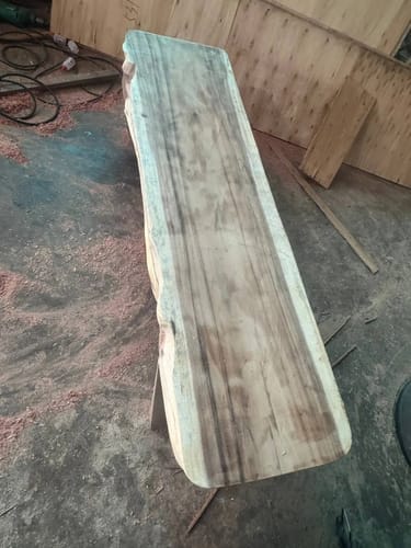 Customer photo review of Sculptural Solid Wood Console — Modern Art Entry Table