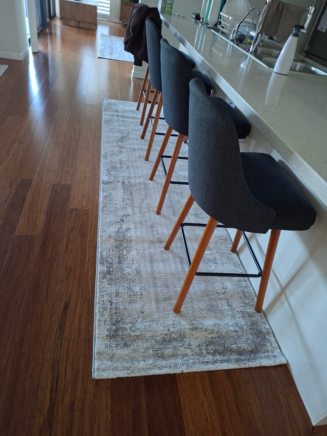 Customer photo review of Atina Distressed Border Beige Grey Rug - AT04