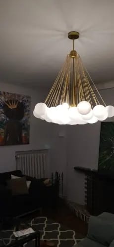 Customer photo review of Frosted Glass Sphere Chandelier, Globe Cluster, 40 or 80 cm