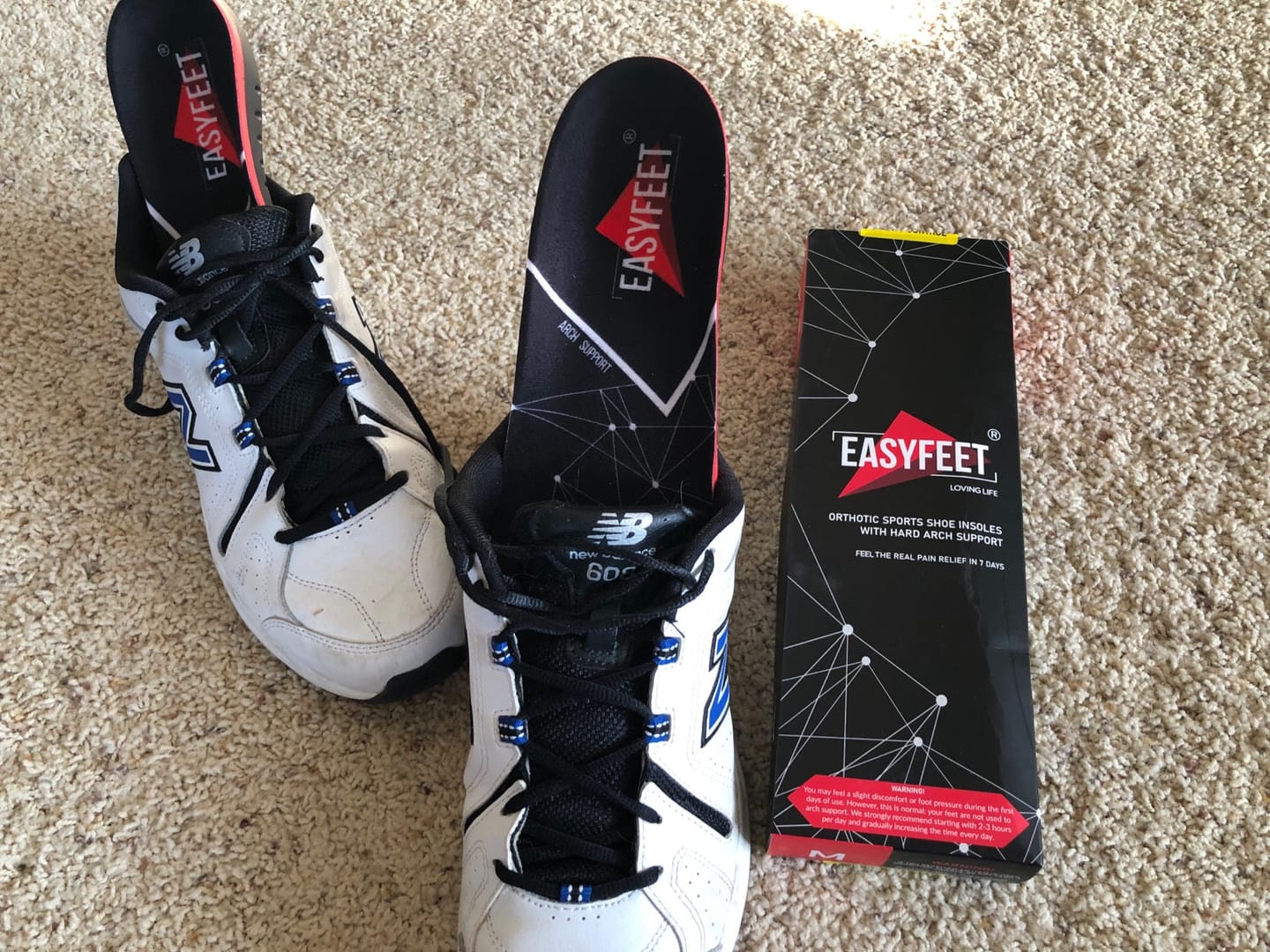 Customer photo review of EASYFEET Black Model - Firm Arch Support Insoles for Plantar Fasciitis Relief (High Arch)