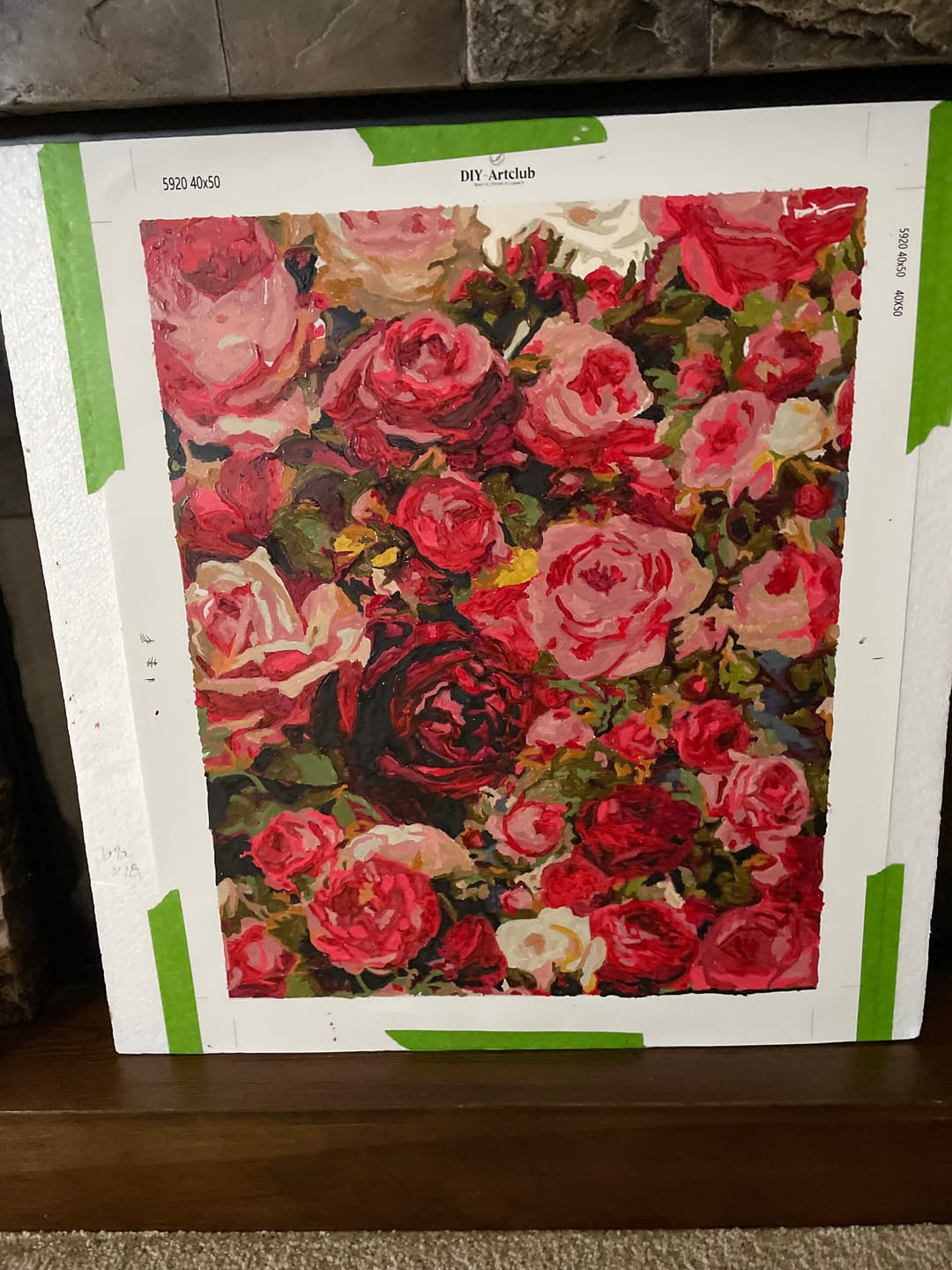 Customer photo review of Sea of Roses | Paint by Numbers