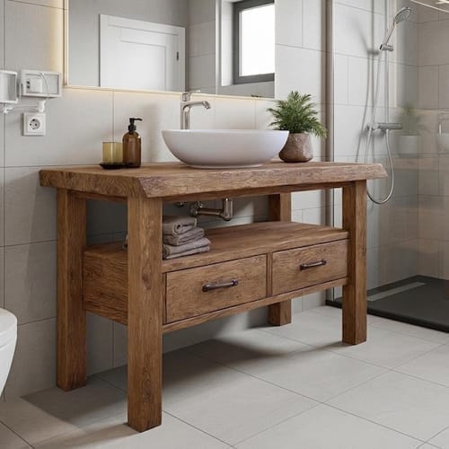 Customer photo review of Sculptural Solid Wood Console — Modern Art Entry Table