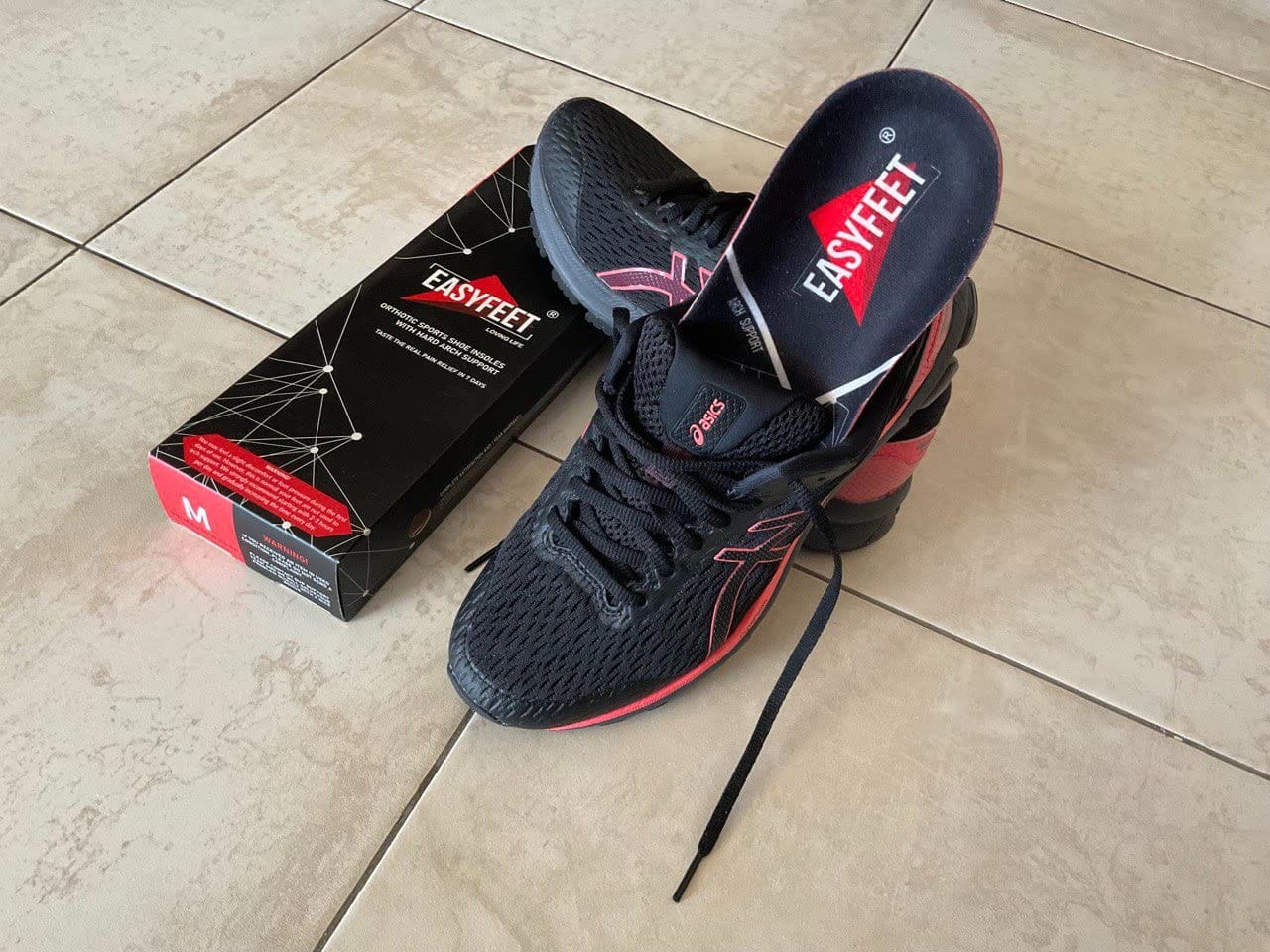 Customer photo review of EASYFEET Black Model - Firm Arch Support Insoles for Plantar Fasciitis Relief (High Arch)
