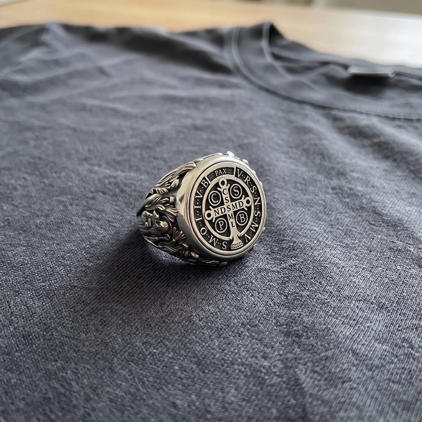 Customer photo review of Saint Benedict Signet Ring