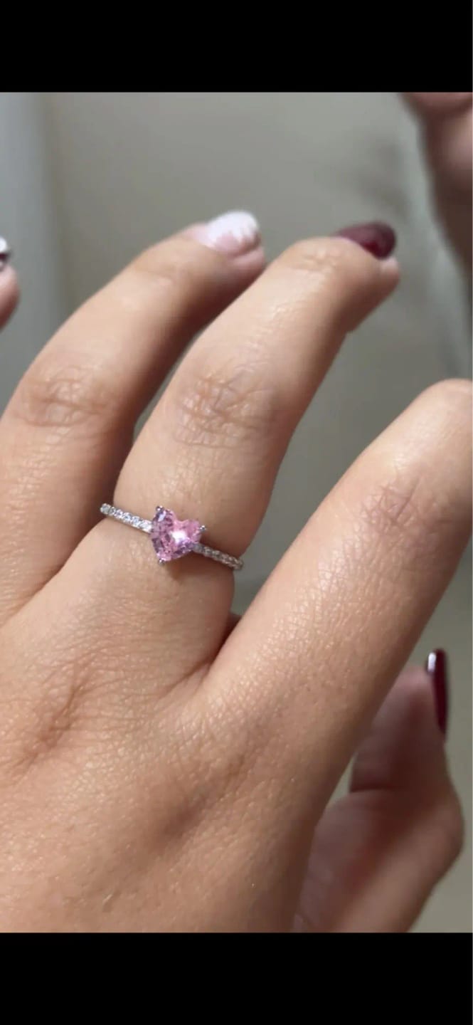 Customer photo review of Rosy Charm Heart Ring