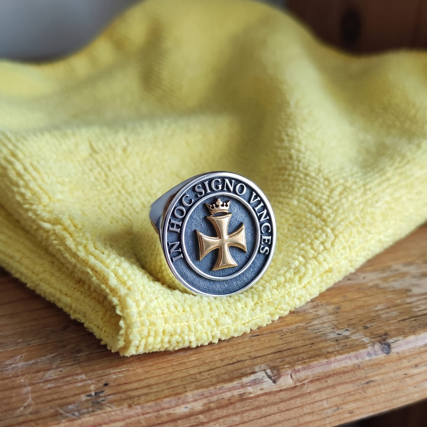 Customer photo review of Templar Cross and Crown Ring