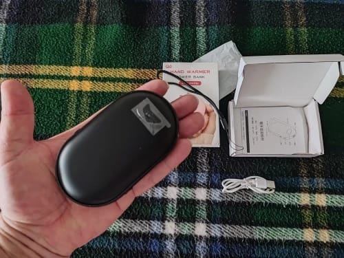 Customer photo review of Rechargeable Hand Warmer, Heats Both Sides