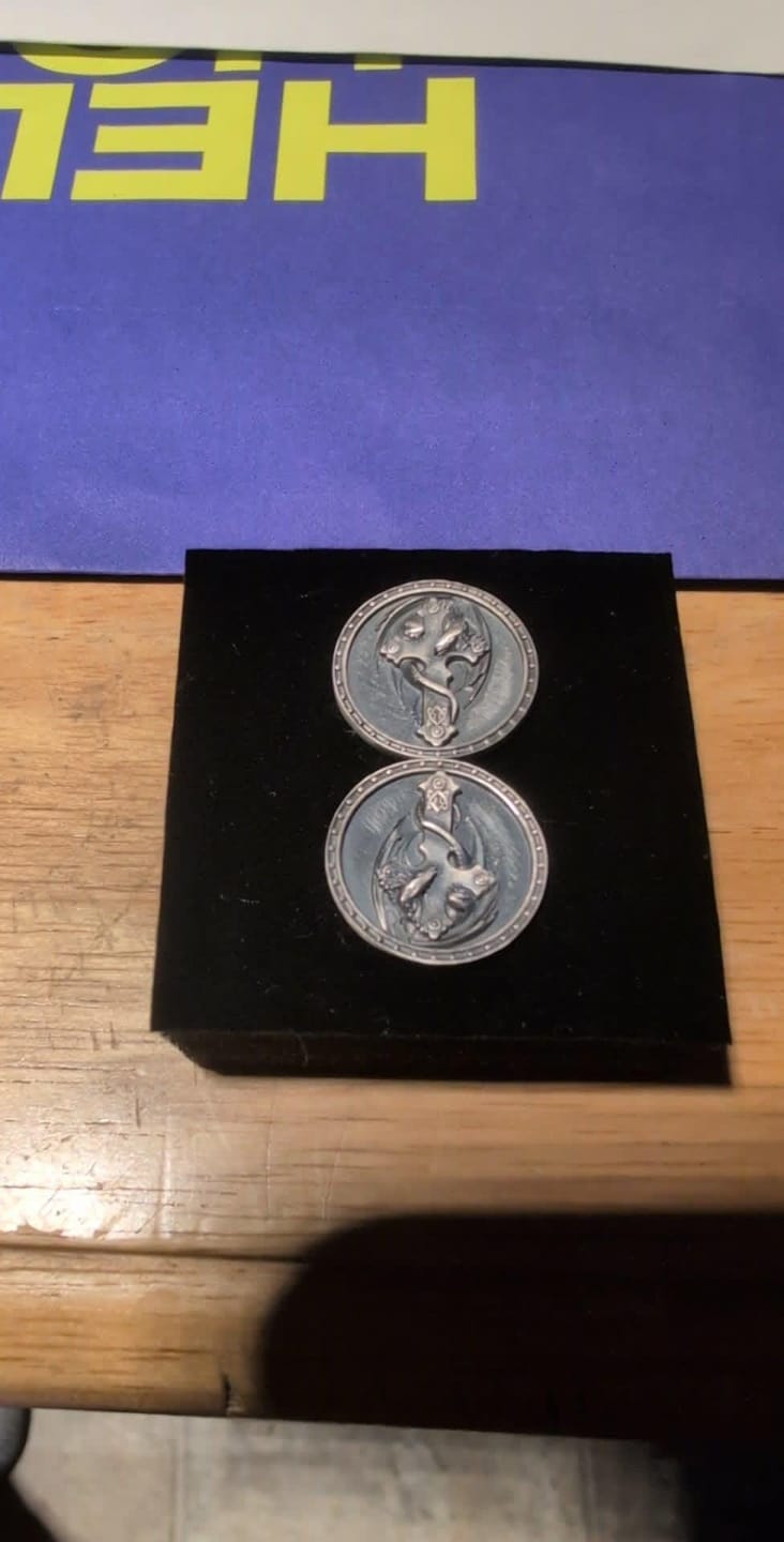 Customer photo review of Gothic Dragon Cross Cufflinks