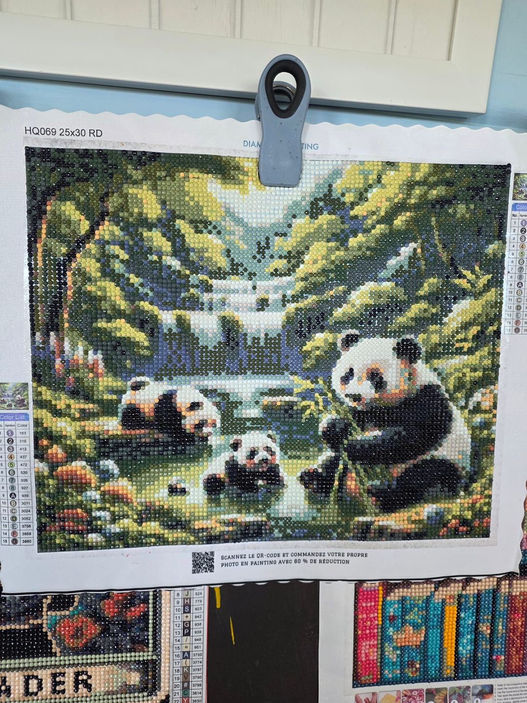 Customer photo review of Pandas by the Waterfall | Diamond Art