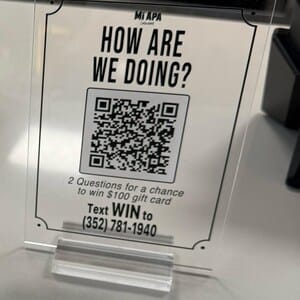 Customer photo review of Business QR Code Sign