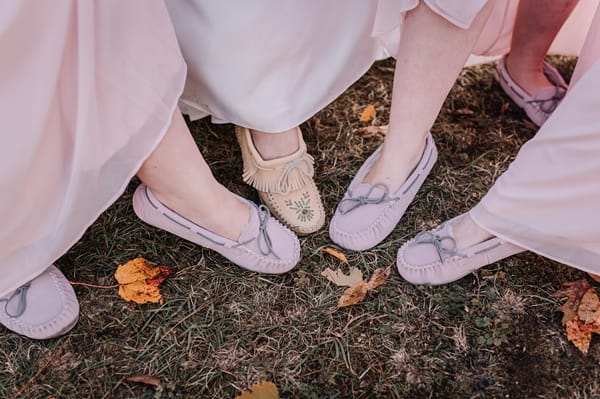 Customer photo review of Women's Beaded Moose Hide Leather Moccasin Shoes