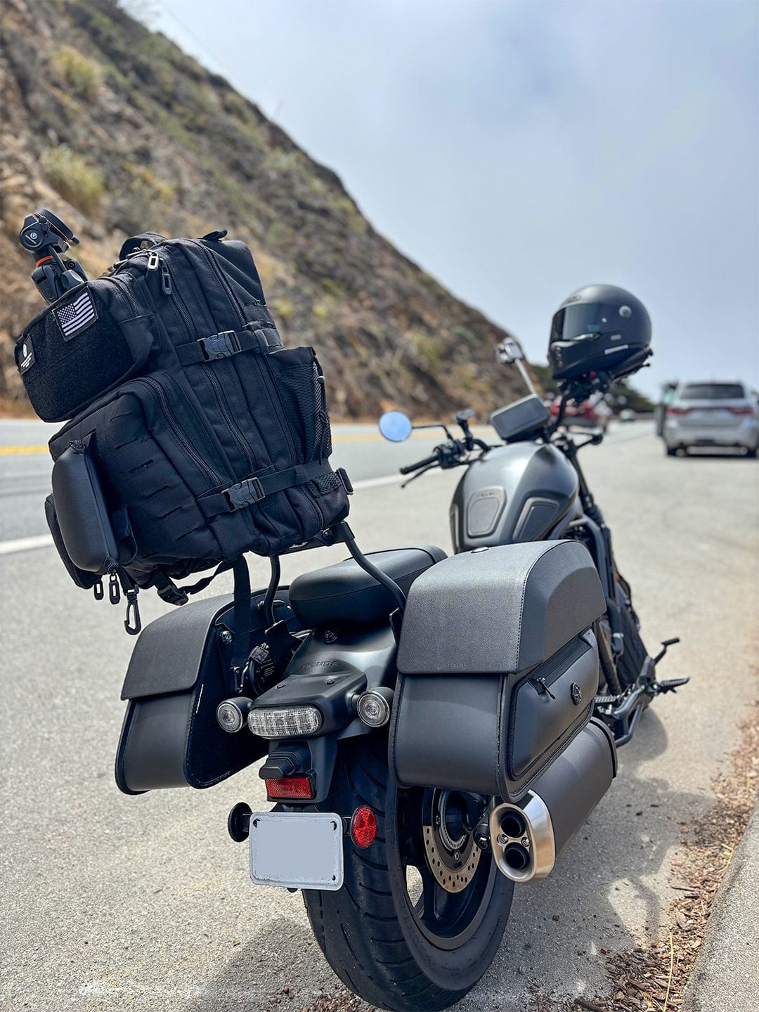 Customer photo review of 28L - Pantheon Medium Quick Mount Honda Rebel 1100 Motorcycle Saddlebags