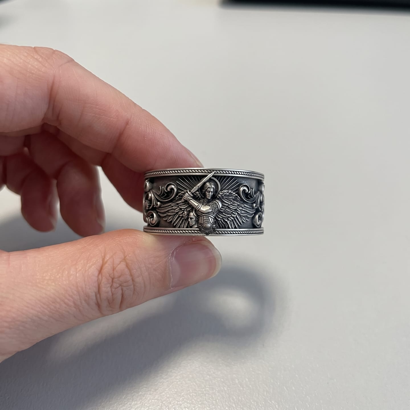 Customer photo review of Saint Michael Sword Ring