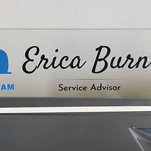 Customer photo review of Personalized Acrylic Name Block - Logo (Clear Background)